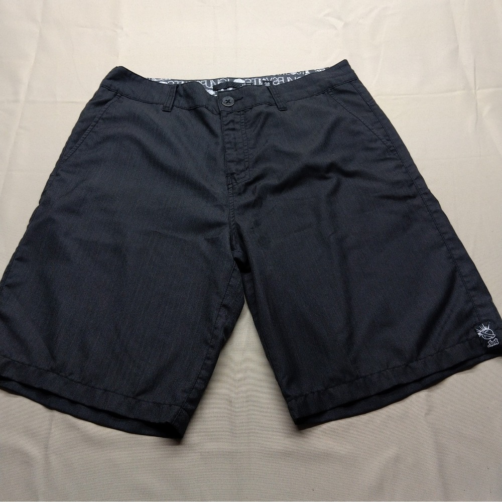Lost Shorts 36 Mens Black Chino Stretch Pockets Flat Front Casual Modern Fit
